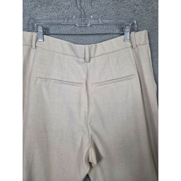 A&F Wide Leg Pants Quinn Tailored Straight Sz 16R/18R Oatmeal Office Siren - Picture 9 of 11
